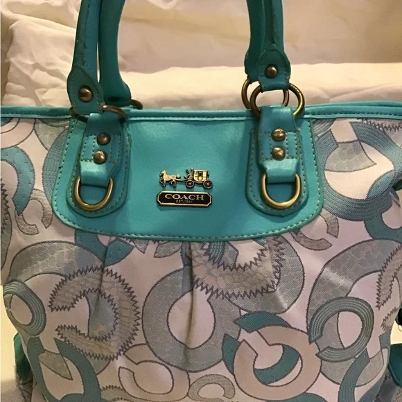 Coach Blue and White Satchel - Picture 6 of 6